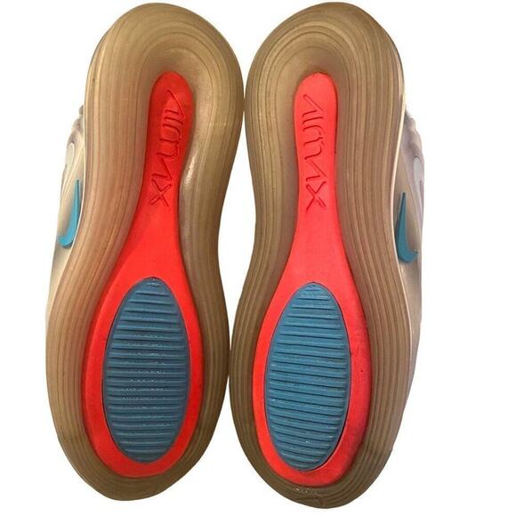 NIKE "Air Max 720" Women's Running Shoes, 8, Gray Nebula, Rainbow Colors - Picture 6 of 11